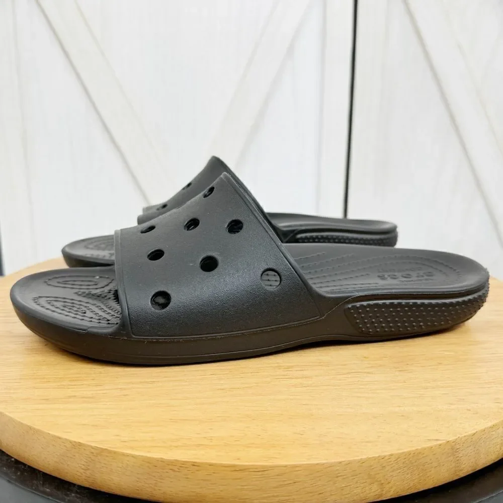 Crocs Classic Slide Sandals Black Unisex Size‎ 7 Men 9 Women